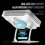 Silver Foldable Laptop Bracket with Fan - Space-saving Design - Close-Up Angle