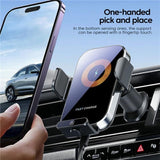 Intelligent Wireless Car Vent Charger - 66w High Power - Silver - Side View