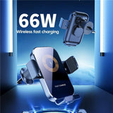 Intelligent Wireless Car Vent Charger - 66w High Power - Silver - Top-Down View