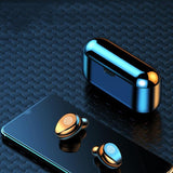 Wireless In-ear Bluetooth Headset with Noise Reduction and Long Battery Life - Black - Side View
