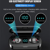 Wireless In-ear Bluetooth Headset with Noise Reduction and Long Battery Life - Black - Top-Down View