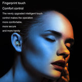 Wireless In-ear Bluetooth Headset with Noise Reduction and Long Battery Life - Black - Rear View