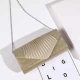 Chic Pleated Square Party Bag For Bridesmaids - Top-Down View