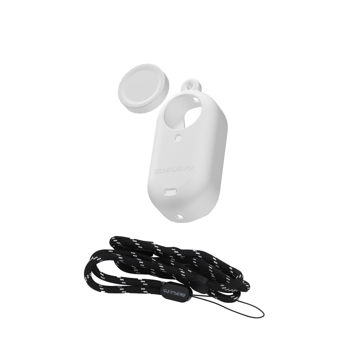 Silicone Camera Body Case with Lens Cap and Neck Strap for Insta360 Go 3 - Black