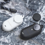 Silicone Camera Body Case with Lens Cap and Neck Strap for Insta360 Go 3 - Black - Rear View