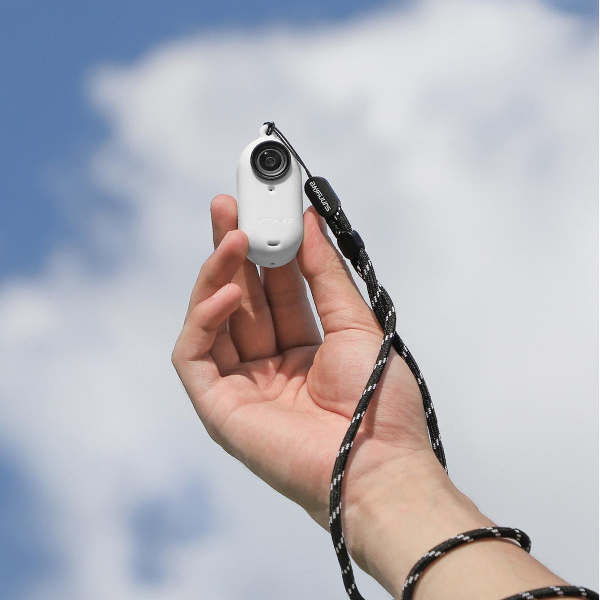 Silicone Camera Body Case with Lens Cap and Neck Strap for Insta360 Go 3 - Black