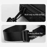 Lightweight Outdoor Sports Chest Bag Cell Phone Crossbody Pack - Black - Close-Up Angle