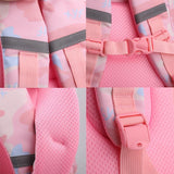 Double School Backpack for Girls - Pink - Low Angle