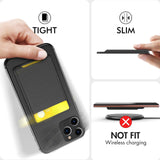 Universal Adhesive Silicone Card Case For Mobile Phones - Black - Top-Down View