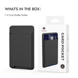 Universal Adhesive Silicone Card Case For Mobile Phones - Black - Close-Up Angle