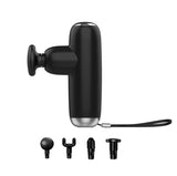 Compact Multi-Gear Fascial Massager For Home Use - Black - Front View