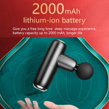 Compact Multi-Gear Fascial Massager For Home Use - Black - 45-Degree Angle