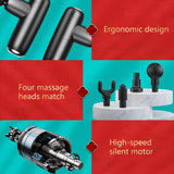 Compact Multi-Gear Fascial Massager For Home Use - Black - Low Angle