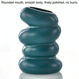 Imitation Glaze Porcelain Spiral Vase for Wet & Dry Flower Arrangements - White - Top-Down View