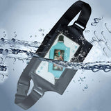 Waterproof Waist Bag For Mobile Phone And Sports - Mint Blue - Side View