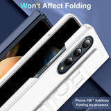 For Samsung Galaxy Z Fold4 5G Silicone Wristband Foldable Phone Case - Blue