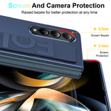 For Samsung Galaxy Z Fold4 5G Silicone Wristband Foldable Phone Case - Blue