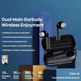 True Wireless Stereo Bluetooth 5.0 Earphones - Tws-18 - Black - Low Angle