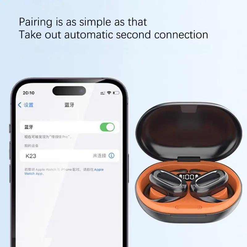 Adjustable Wireless Bluetooth Earphones with Noise Reduction - T35 Ows - Black