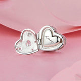 925 Sterling Silver Platinum Plated Love Beads For Diy Valentine'S Day - Side View