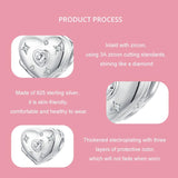 925 Sterling Silver Platinum Plated Love Beads For Diy Valentine'S Day - Top-Down View