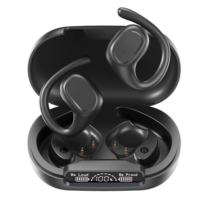 Waterproof Wireless Sports Bluetooth Earphones with Led Display - White
