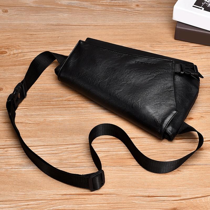 Large Capacity Waterproof Men Crossbody Bag - Black