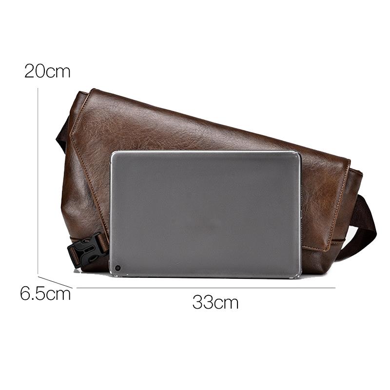 Large Capacity Waterproof Men Crossbody Bag - Black