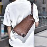 Large Capacity Waterproof Men Crossbody Bag - Black