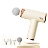 Silent Fascia Gun For Muscle Relaxation - High Frequency Vibration Massager - White - Front View