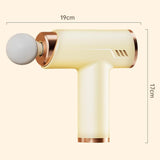 Silent Fascia Gun For Muscle Relaxation - High Frequency Vibration Massager - White - Top-Down View