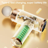 Silent Fascia Gun For Muscle Relaxation - High Frequency Vibration Massager - White - Low Angle