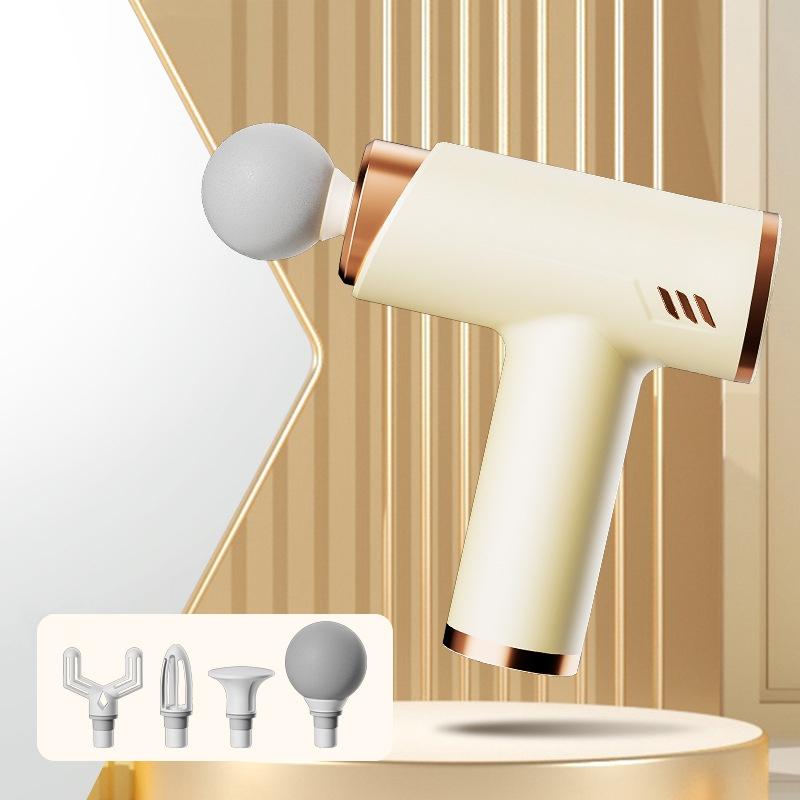 Silent Fascia Gun For Muscle Relaxation - High Frequency Vibration Massager - White