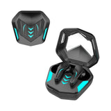 Black Wireless Gaming Bluetooth Earphones - Md168 Tws - Front View