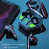 Black Wireless Gaming Bluetooth Earphones - Md168 Tws - Top-Down View