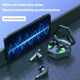 Black Wireless Gaming Bluetooth Earphones - Md168 Tws - 45-Degree Angle
