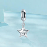 925 Sterling Silver Oxidized Star Bracelet With Beads - Side View