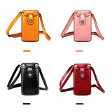 Mini Leather Crossbody For Women Fits Mobile Phones - Pink - Side View