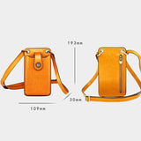 Mini Leather Crossbody For Women Fits Mobile Phones - Pink - Top-Down View