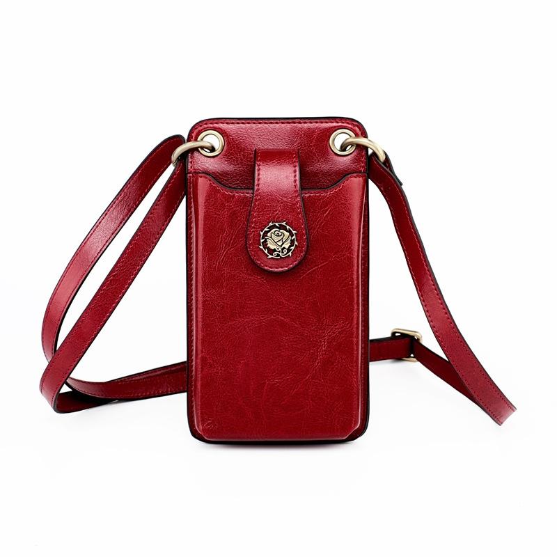 Mini Leather Crossbody For Women Fits Mobile Phones - Pink