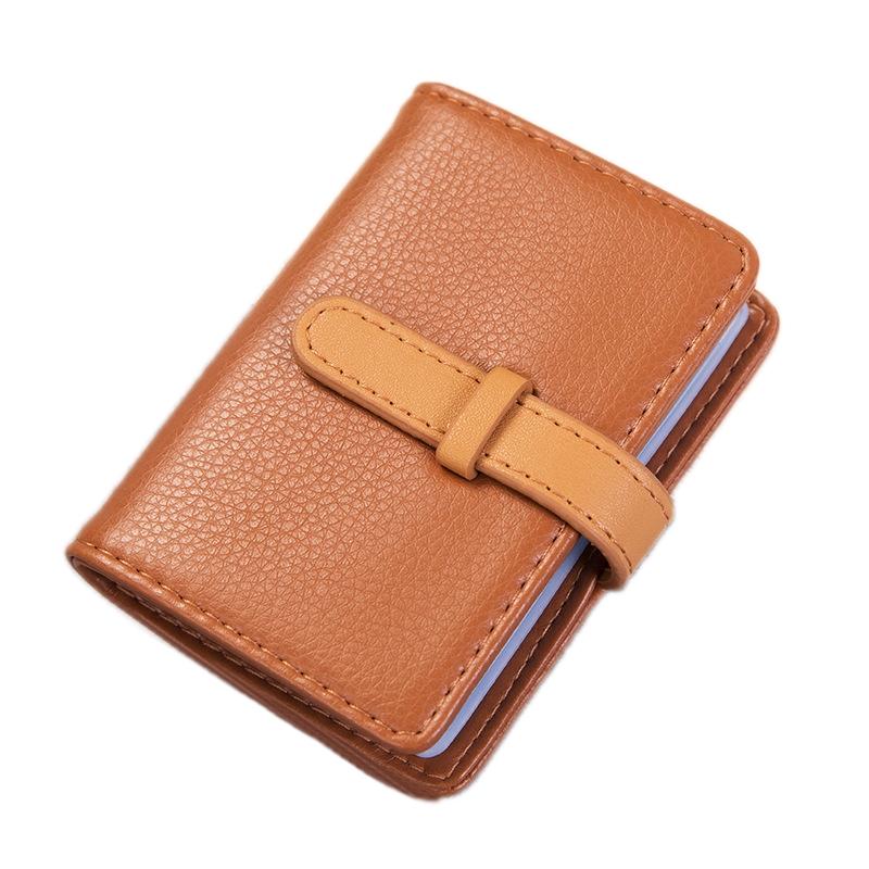 Portable Pu Leather Card Holder - Business & Credit Cards - Red