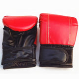 Half-Finger Boxing Gloves For Adults - Ideal For Fighting And Punching - Red - Front View