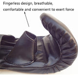 Half-Finger Boxing Gloves For Adults - Ideal For Fighting And Punching - Red - Side View