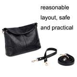 Stylish Soft Leather Shoulder Bag - Blue - Close-Up Angle