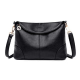 Stylish Soft Leather Shoulder Bag - Blue