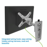 Quick Release Wall Mount for Computer Monitor - Silver Gray - Close-Up Angle