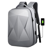Waterproof Laptop Backpack With Usb Port - Large Capacity - Light Grey - Front View