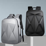Waterproof Laptop Backpack With Usb Port - Large Capacity - Light Grey - Side View