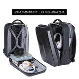 Waterproof Laptop Backpack With Usb Port - Large Capacity - Light Grey - Top-Down View