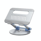 Silver Foldable Swivel Laptop Stand - Front View